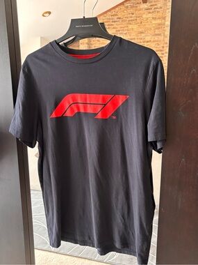Formula 1 Black Men's Tee with Red Graphic